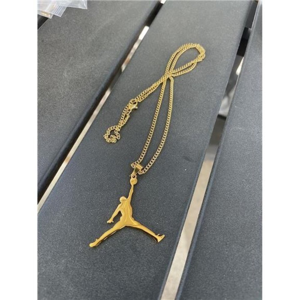NEW Michael Jordan Jumpman 23‎ Basketball Gold Chain Necklace Pendant | GOAT